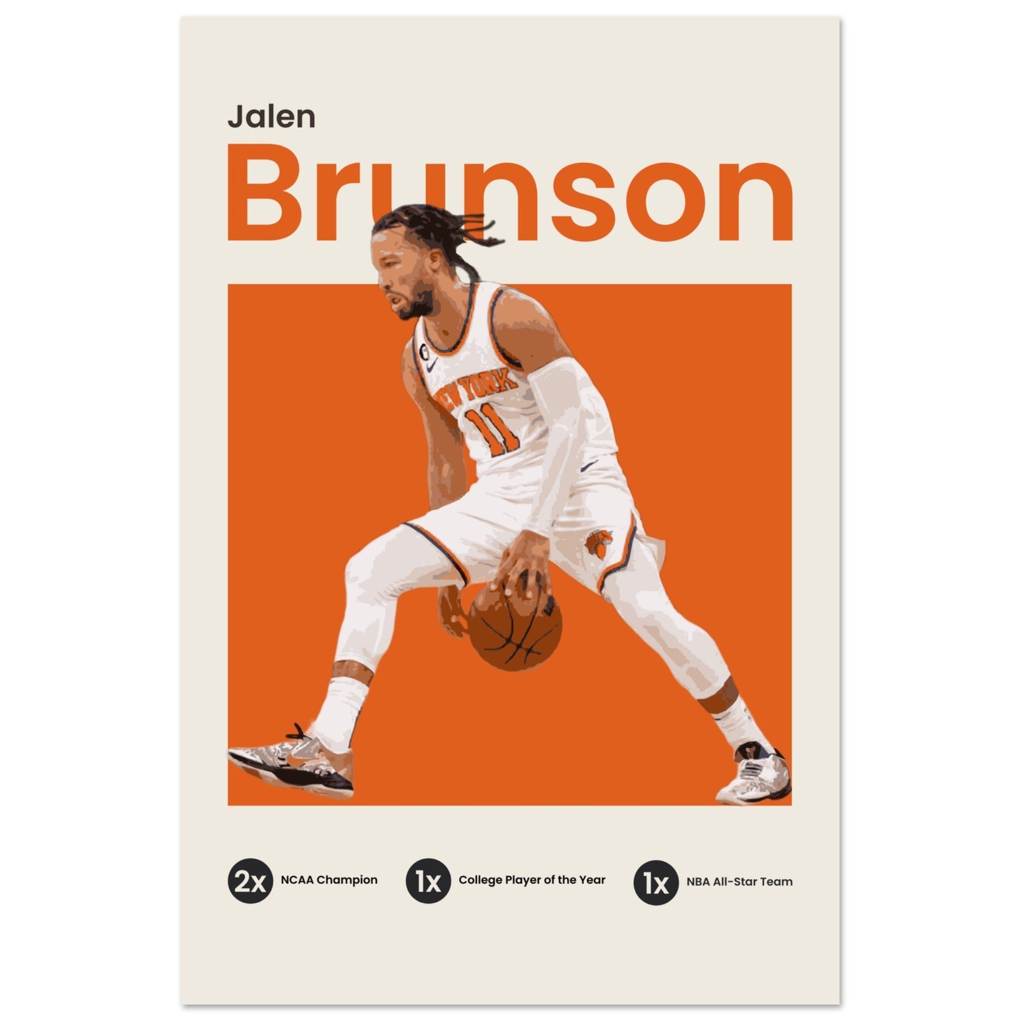 Jalen Brunson - Orange - OverPrints