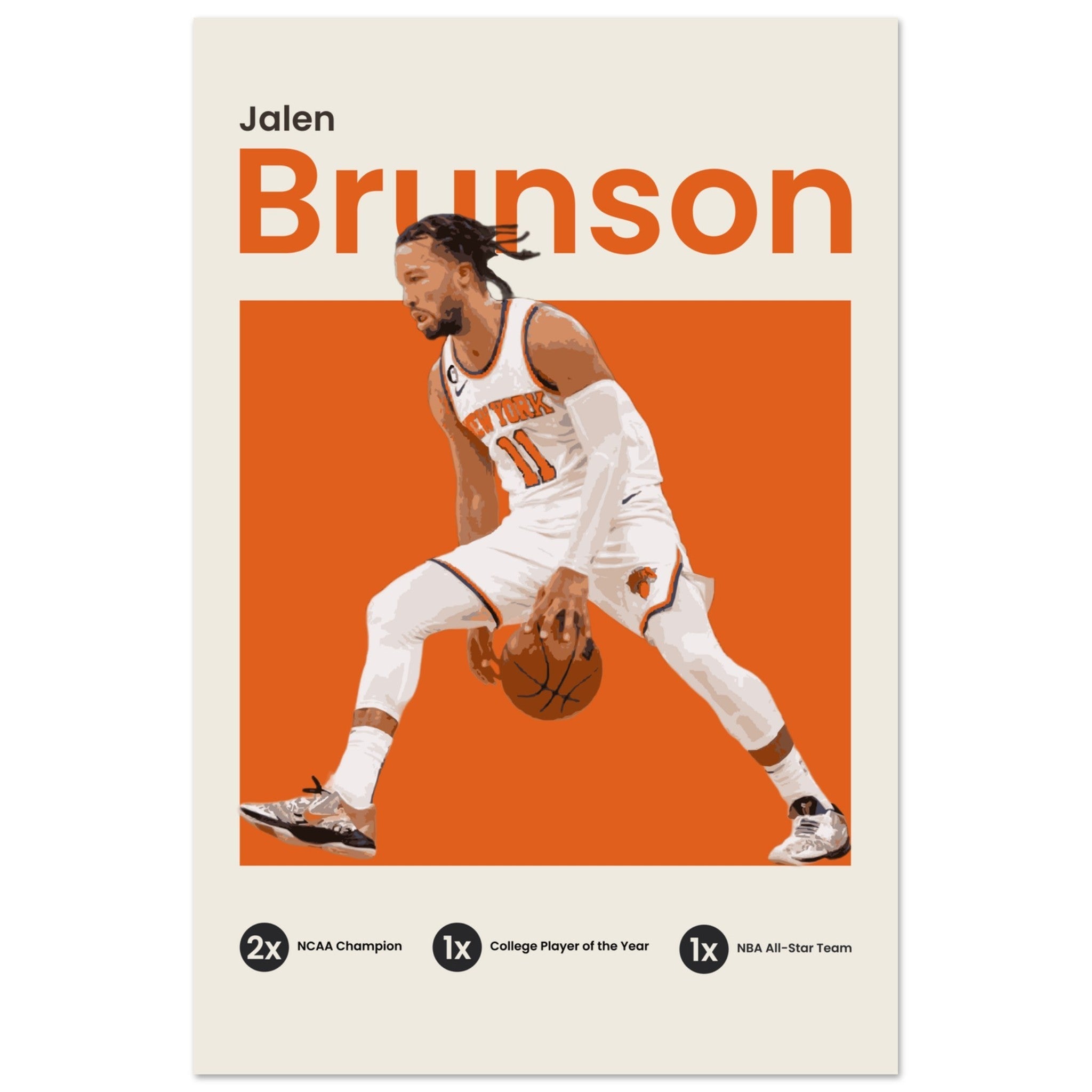 Jalen Brunson - Orange - OverPrints